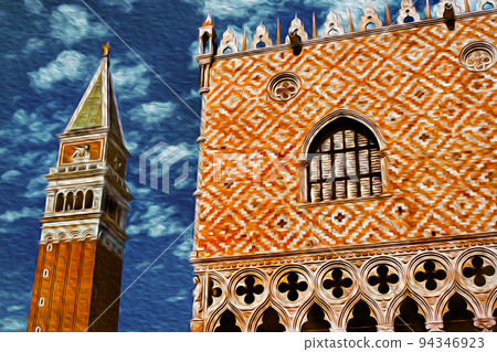 Tower and building at the San Marco Square, Venice 94346923