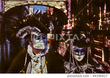 Revelers wearing costumes at the Venice Carnival Revelers wearing costumes at the Venice Carnival 94346927