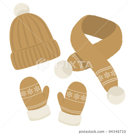 棕色手套，消音器，冬帽 94348710