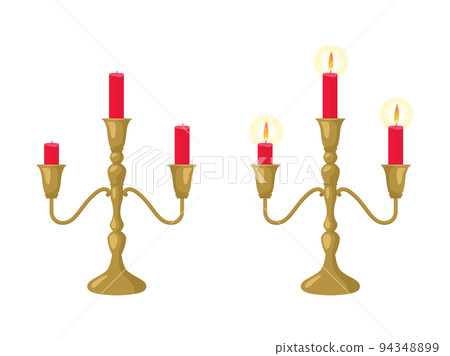 Red candle candlestick _ set 94348899