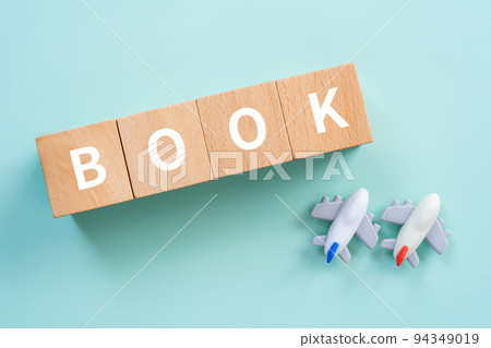 A block and an airplane written as BOOK 94349019