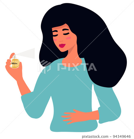 vector portrait of beautiful girl on white background girl wearing perfume vector portrait of beautiful girl on white background girl wearing perfume 94349646