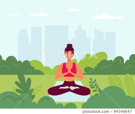 Vector site template of yoga studio or online class. yoga fitness concept. Wellness and healthy lifestyle Vector site template of yoga studio or online class. yoga fitness concept. Wellness and healthy lifestyle 94349647