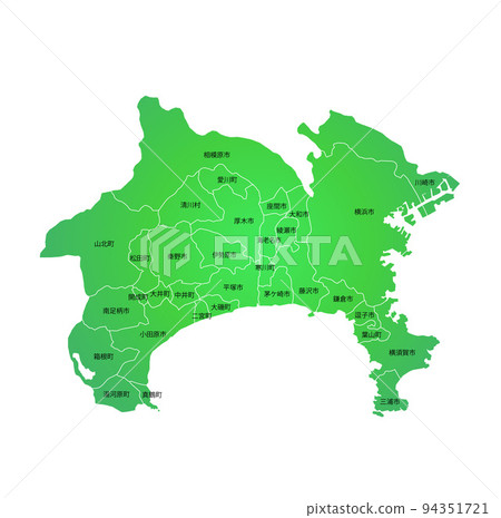 Kanagawa prefecture and municipalities map 94351721