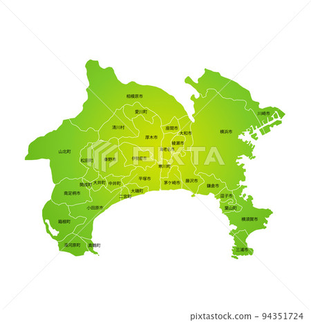 神奈川縣和市町村地圖 神奈川縣和市町村地圖 94351724