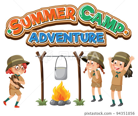 Group of children camping out Group of children camping out 94351856