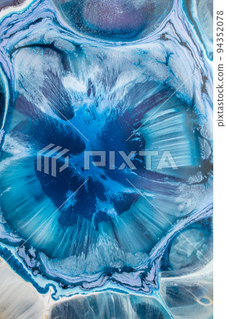 Petri art - a modern technique in painting, is created by adding alcoholic ink to epoxy. Macro photo can be used as a trendy background for wallpapers, posters, cards, invitations, websites.  94352078