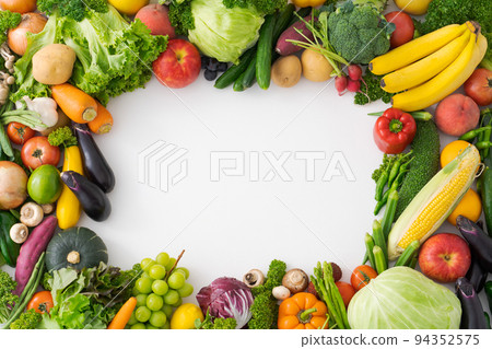 Vegetables and fruits decorative frame 94352575