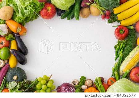 Vegetables and fruits decorative frame 94352577