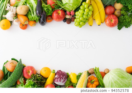 Vegetables and fruits decorative frame 94352578