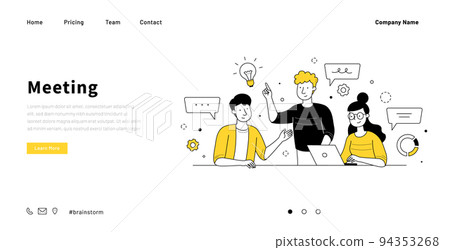 Business event landing page doodle template 94353268
