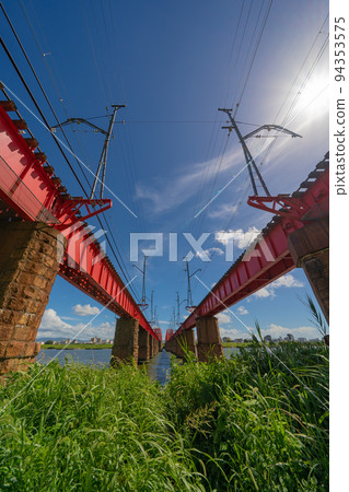 Kinokawa Bridge looking up from below 94353575