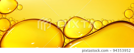 Oil drops texture, omega bubbles, gold liquid Oil drops texture, omega bubbles, gold liquid 94353952