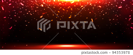 Burst effect with falling fire sparks 94353978