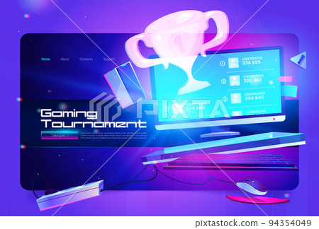 Gaming tournament cartoon landing, online sport Gaming tournament cartoon landing, online sport 94354049