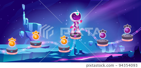 Space game, mobile arcade with astronaut jump 94354093