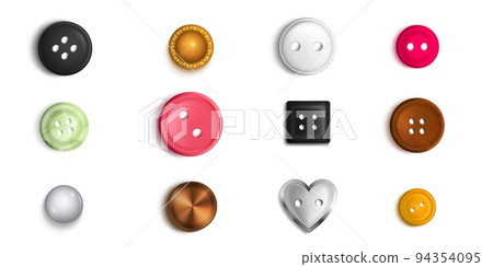 Sewing buttons with holes and solid design set 94354095