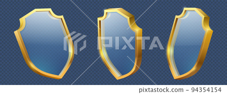 Glass shields in golden frames 94354154