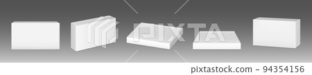 Paper package mockup, carton rectangular pill box 94354156