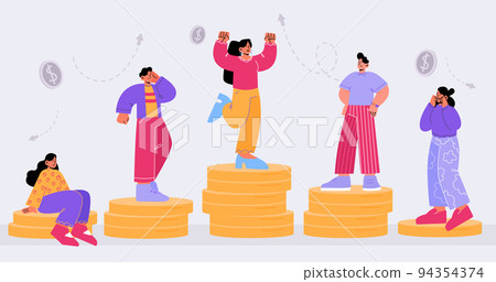 Salary gap, wage difference concept Salary gap, wage difference concept 94354374