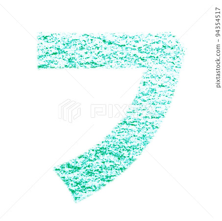 Katakana "F" drawn with crayons Green background white with path Other colors / list available 94354517