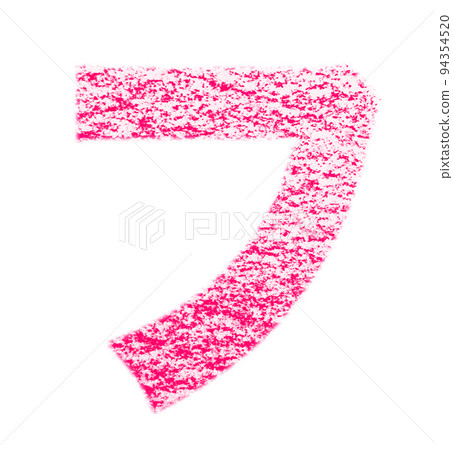 Katakana "F" drawn with crayon red background white path with other colors / list 94354520