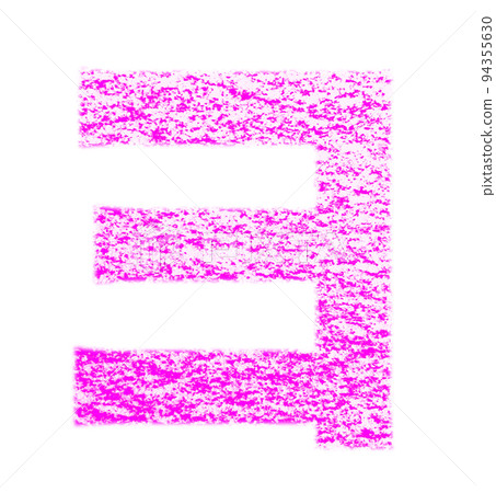 Katakana "Yo" drawn with crayon pink background white path with other colors / list Katakana "Yo" drawn with crayon pink background white path with other colors / list 94355630