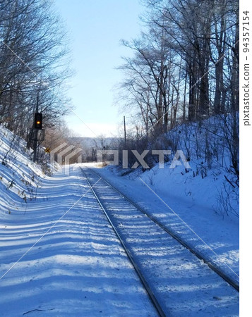 snowy railroad snowy railroad 94357154