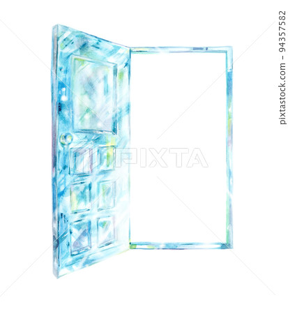 玻璃門水彩 94357582