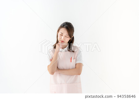 Worried woman, care worker, home helper, nursery teacher 94358646