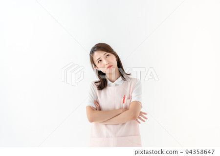 Worried woman, care worker, home helper, nursery teacher 94358647