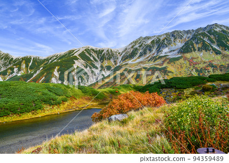 Mt.Tateyama in autumn seen from Midorigaike Pond 94359489