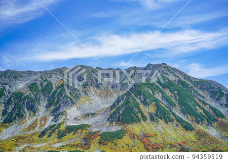 Tateyama in autumn, looking towards Oyama from Murododaira Tateyama in autumn, looking towards Oyama from Murododaira 94359519