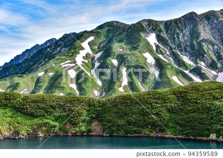 Tateyama in summer seen from Mikurigaike Pond 94359589