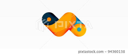 Creative geometric wallpaper. Round arrow shape minimal geometric background. Techno business template for wallpaper, banner, background or landing 94360138