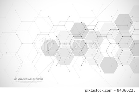 Abstract design element with geometric background and hexagons shape pattern 94360223