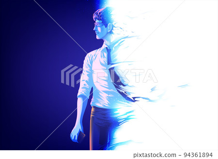 an officeman in disintegrated effect 94361894