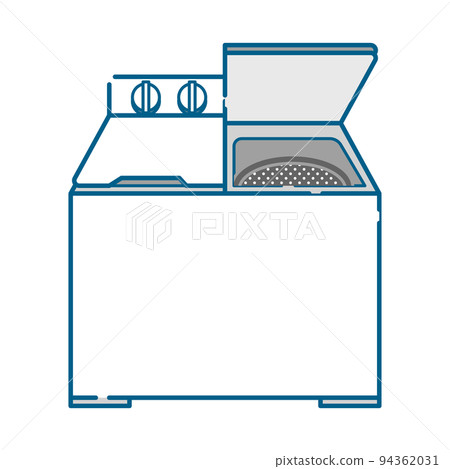 Illustration of a simple double-layer washing machine Illustration of a simple double-layer washing machine 94362031