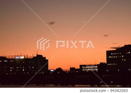 Sunset sky and moon Sunset sky and moon 94362083