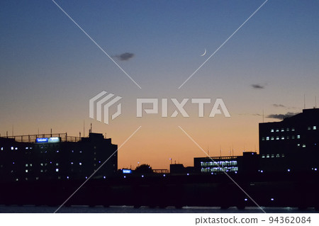Sunset sky and moon Sunset sky and moon 94362084
