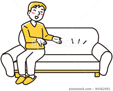 一個引導你坐在沙發上的男人 94362091