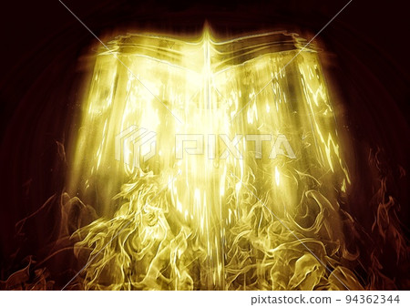 Illustration of a phoenix flying in the dark 94362344
