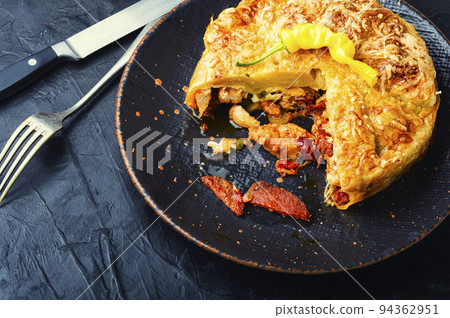 Mexican meat pie. 94362951