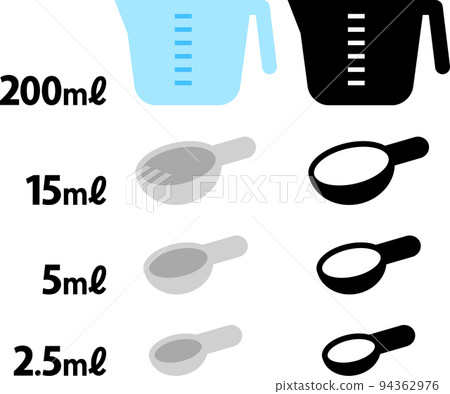 Measuring spoon and measuring cup icon set 94362976
