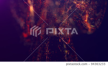 3D rendering of a multicolored, vibrant, abstract cloud of particles in space 3D rendering of a multicolored, vibrant, abstract cloud of particles in space 94363233
