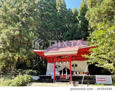 Gozanoishi Shrine at Lake Tazawa with a statue of Tatsuko Gozanoishi Shrine at Lake Tazawa with a statue of Tatsuko 94364886
