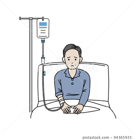 中年男子住院醫院病人生病插圖 94365935