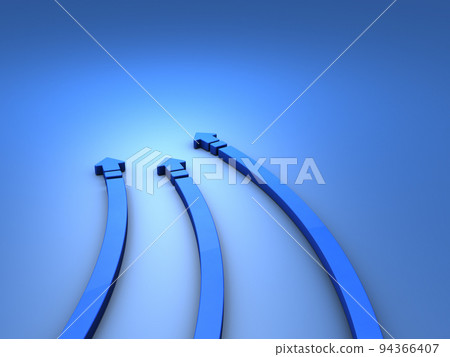 逐漸向左轉的三個箭頭。一個抽象的概念，代表向左的轉變或對左派信仰的改變。 94366407