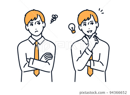 Vector illustration material of a businessman who solved the problem 94366652
