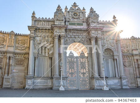 Dolmabahce sarayi Ottoman sultans palace in Istanbul Turkey Dolmabahce sarayi Ottoman sultans palace in Istanbul Turkey 94367403
